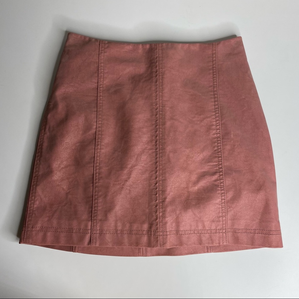 Free People Modern Femme Vegan Suede Mini Skirt in Pink - Picture 2 of 9